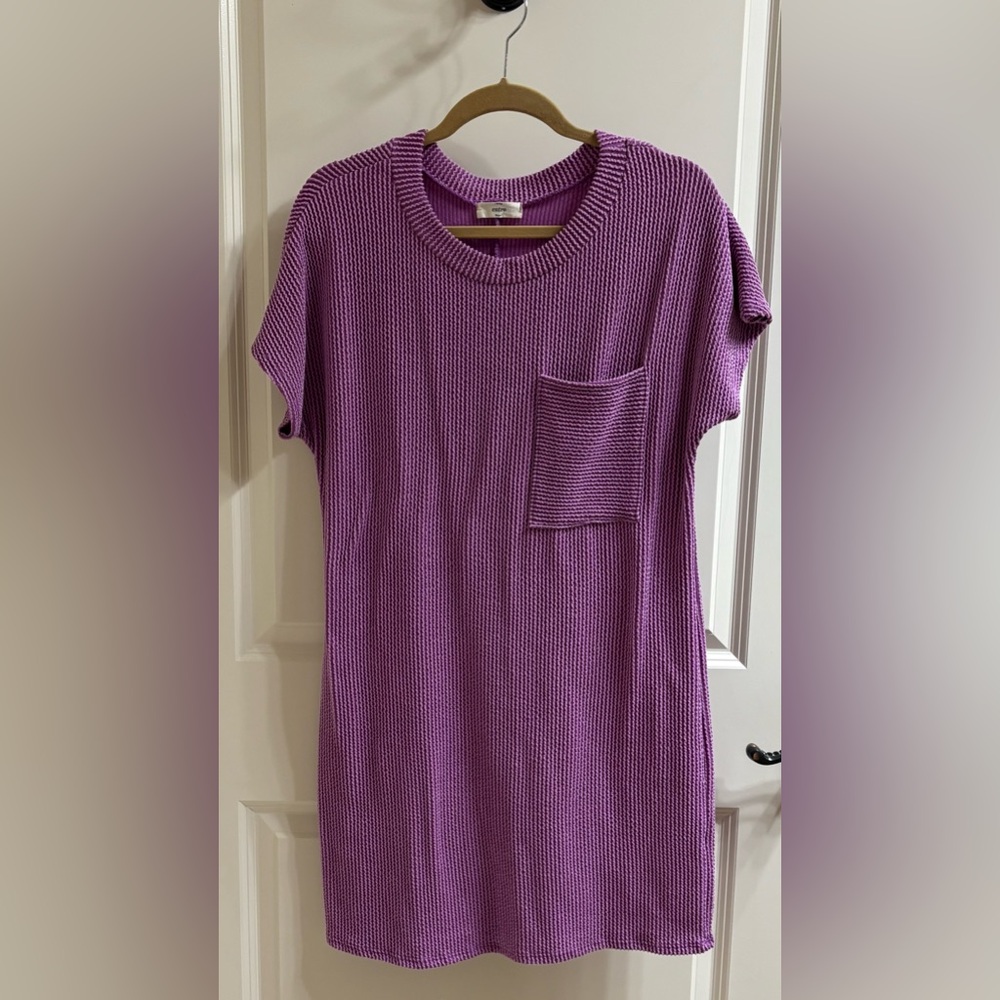 NWT Entro Purple Short Sleeve Knit shift dress